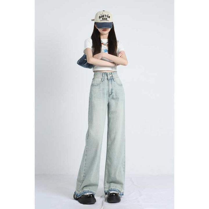 Frayed Hem Loose Fit Jeans in Light Denim — VerolynBoutique