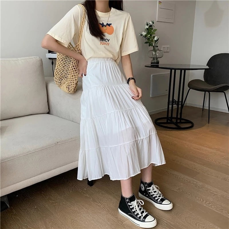 Tiered A-Line Skirt in White — VerolynBoutique