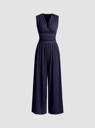 Verolyn - Classic Sleeveless Wide-Leg Jumpsuit