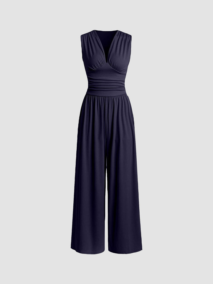 Verolyn - Classic Sleeveless Wide-Leg Jumpsuit