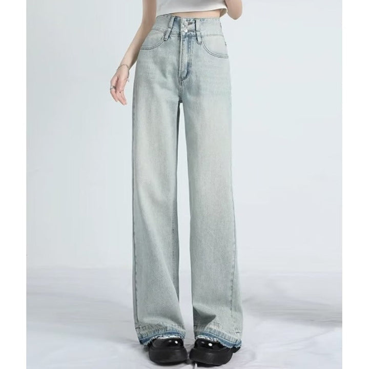 Frayed Hem Loose Fit Jeans in Light Denim — VerolynBoutique