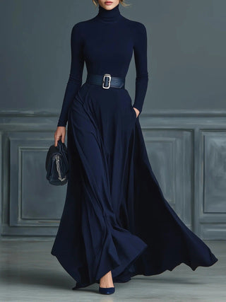 Verolyn - Fitted High Neck Maxi Dress