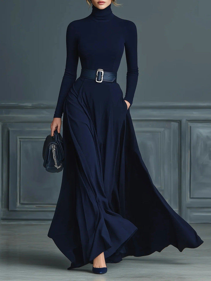 Verolyn - Fitted High Neck Maxi Dress