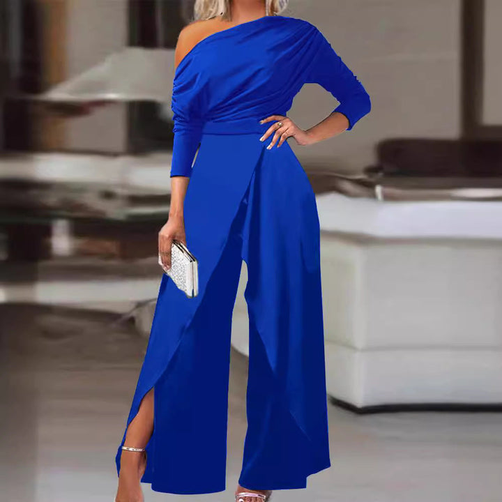 Verolyn - Ruched Wrap Split Hem Jumpsuit