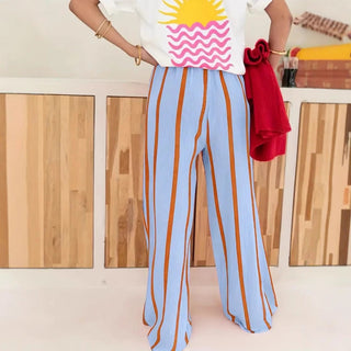 Bold Stripe Wide Leg Trousers in Pink — VerolynBoutique