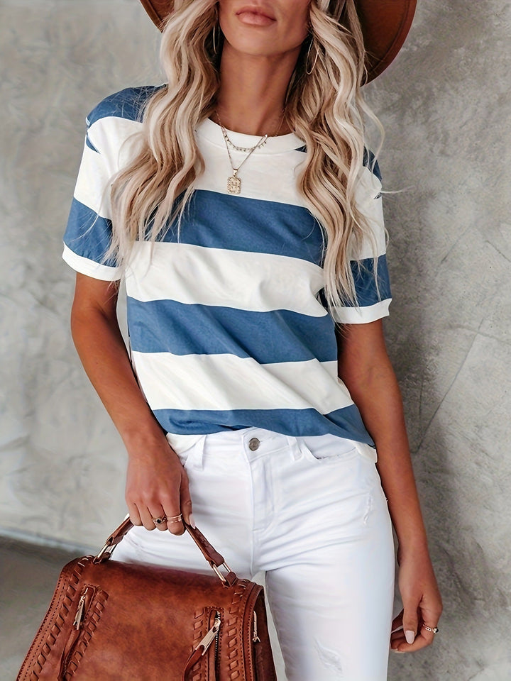 Classic Stripe Tee in Navy — VerolynBoutique