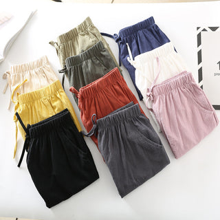 Relaxed Drawstring Cotton Shorts in Khaki — VerolynBoutique