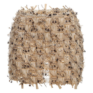 Fringe High-Waist Mini Skirt in Khaki — VerolynBoutique