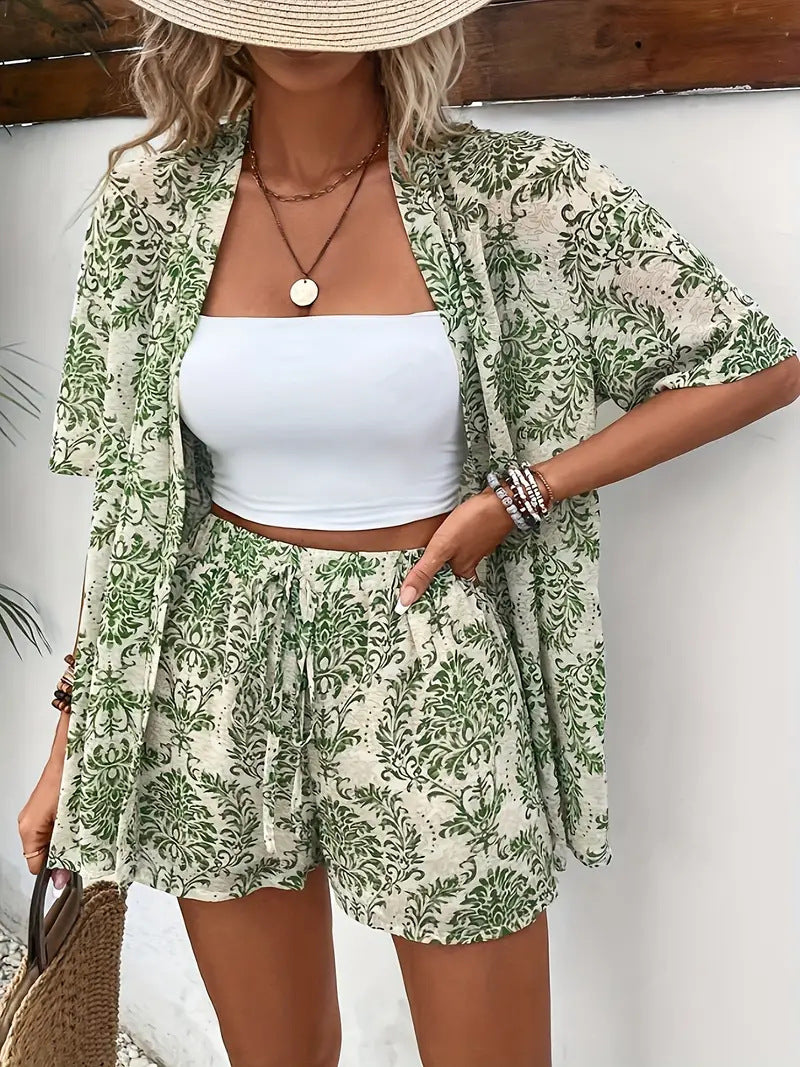 Verolyn - Floral Top &amp; Shorts Set