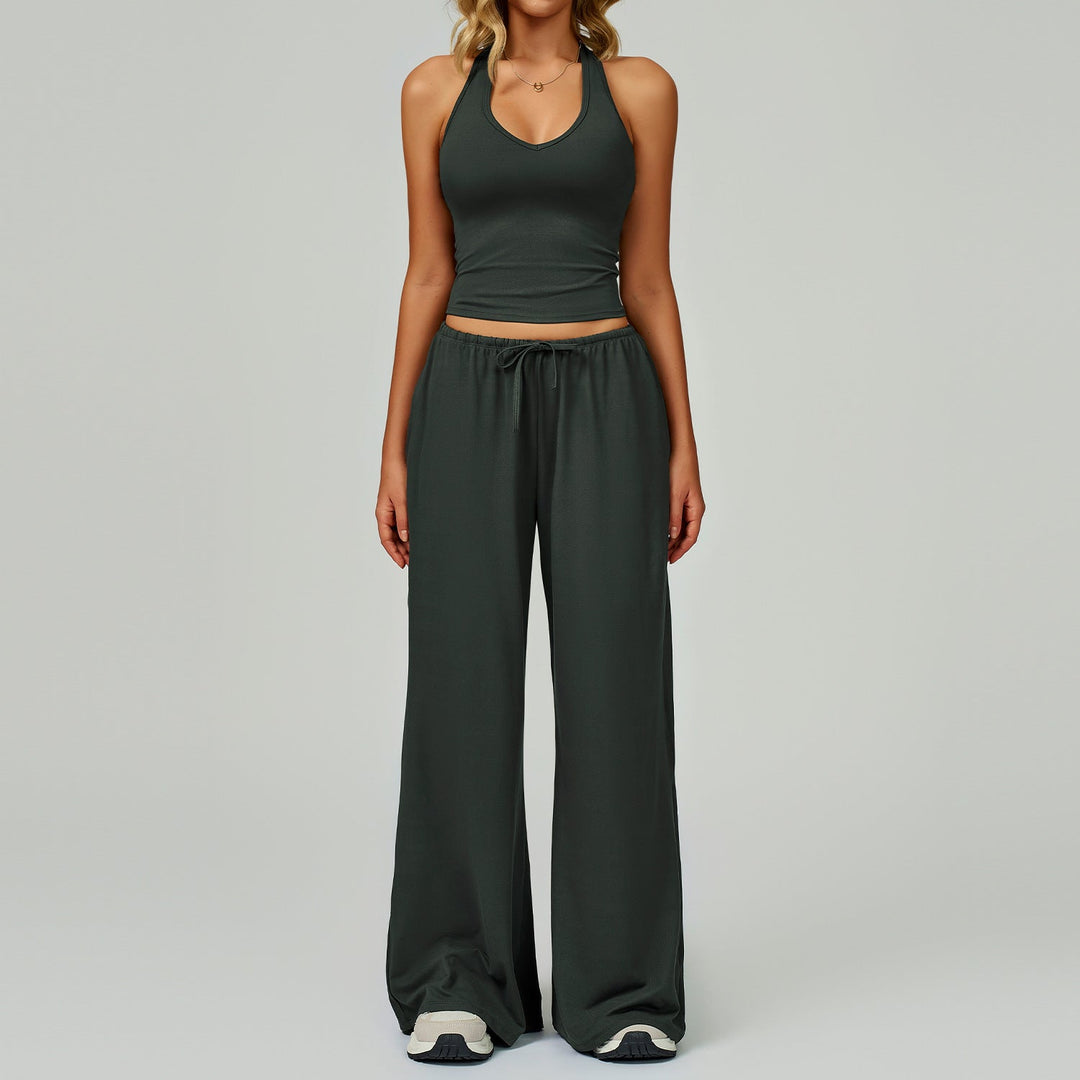 Verolyn - Crop Tank &amp; Wide-Leg Trouser Set