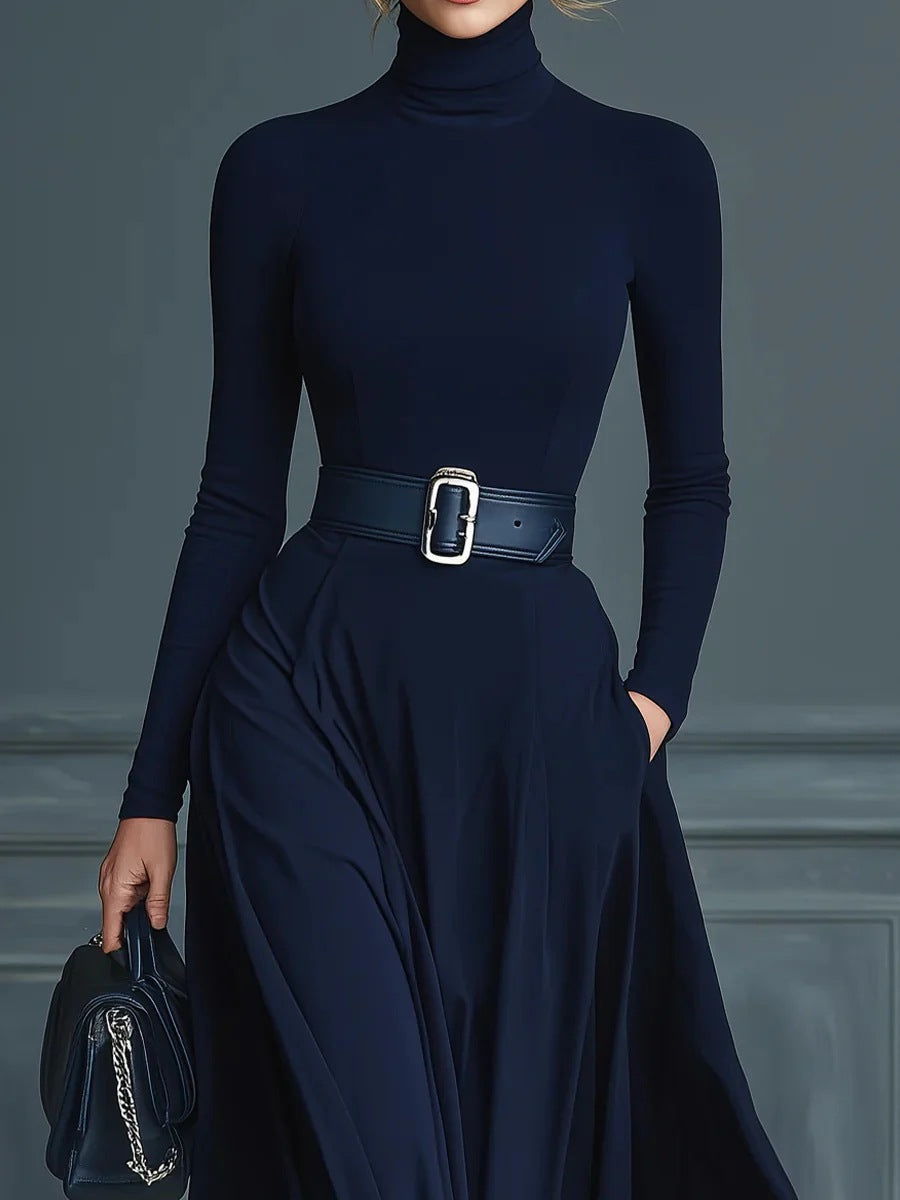 Verolyn - Fitted High Neck Maxi Dress