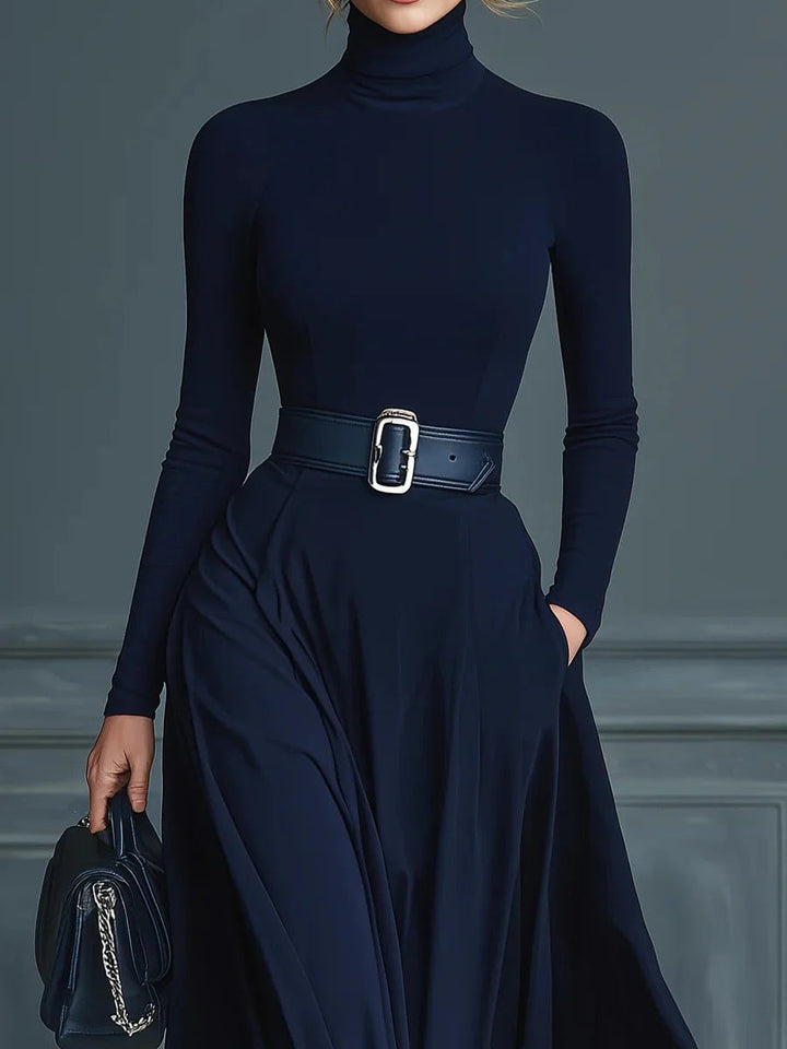 Verolyn - Fitted High Neck Maxi Dress
