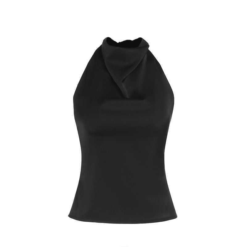 Halter Neck Backless Top in Black — VerolynBoutique