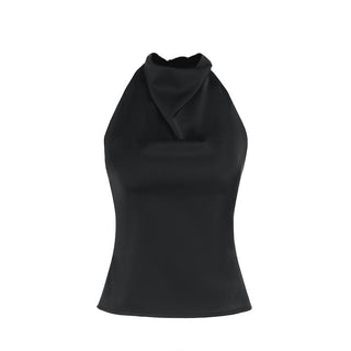 Halter Neck Backless Top in Black — VerolynBoutique
