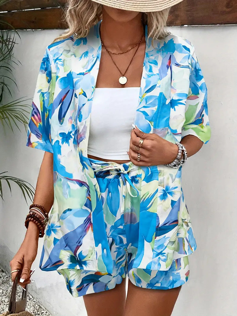 Verolyn - Floral Top &amp; Shorts Set