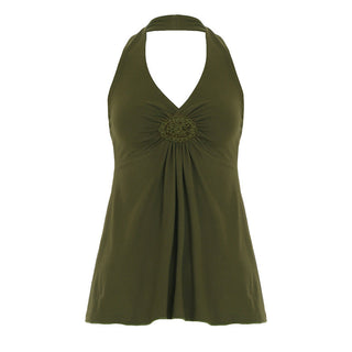 Basic Halter Neck Tank Top in Green — VerolynBoutique