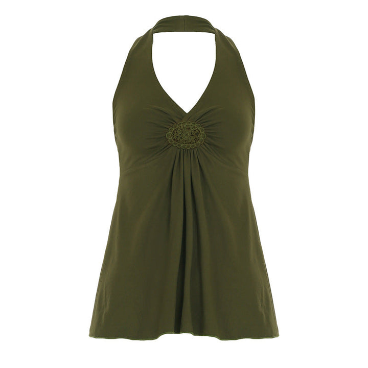 Basic Halter Neck Tank Top in Green — VerolynBoutique