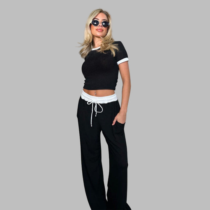 Verolyn - Short Sleeve Wide Leg Set