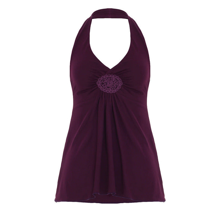 Basic Halter Neck Tank Top in Purple — VerolynBoutique