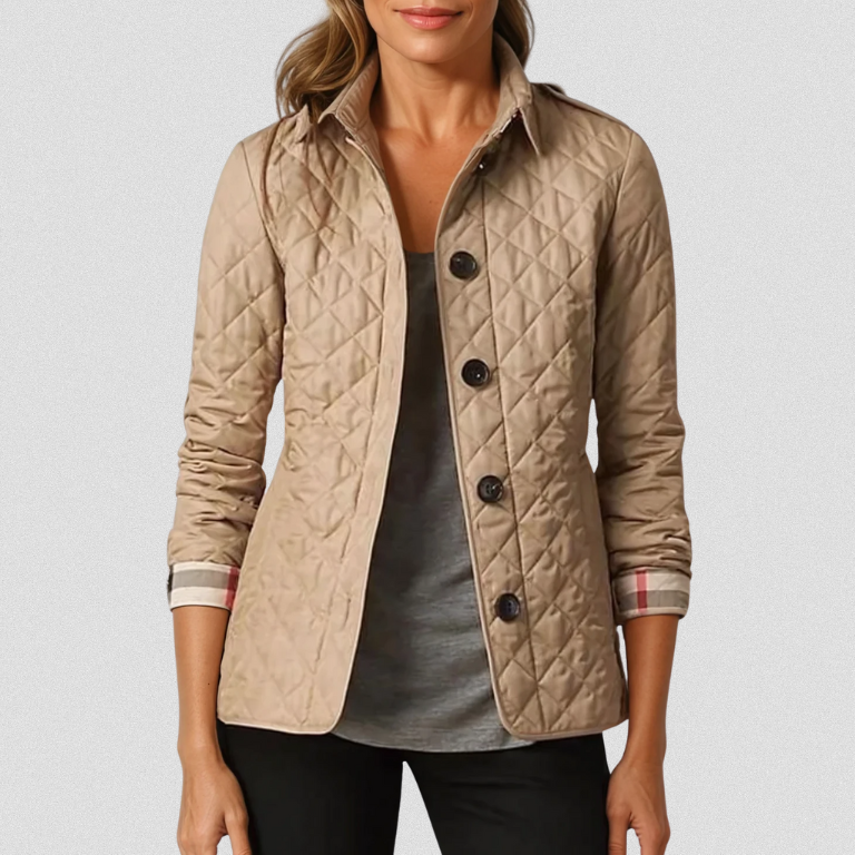 Tailored Diamond Quilted Jacket in Burgundy — VerolynBoutique