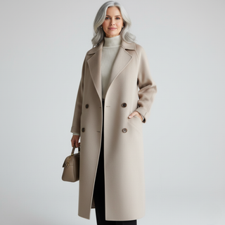 Relaxed Soft Texture Long Coat in Beige — VerolynBoutique