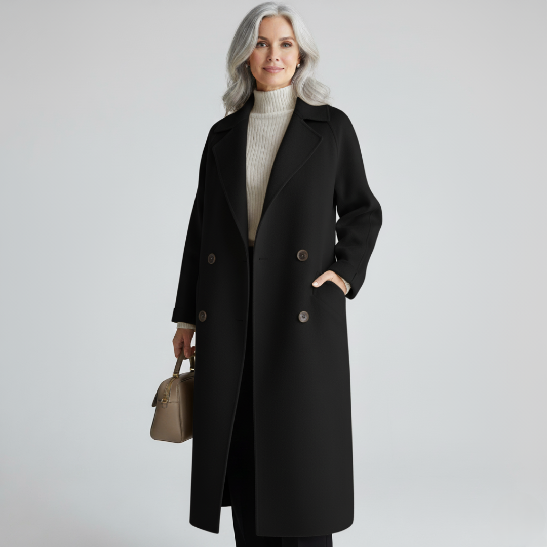 Relaxed Soft Texture Long Coat in Black — VerolynBoutique
