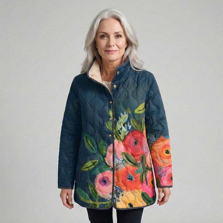 Vintage Floral Quilted Jacket in Multicolour — VerolynBoutique