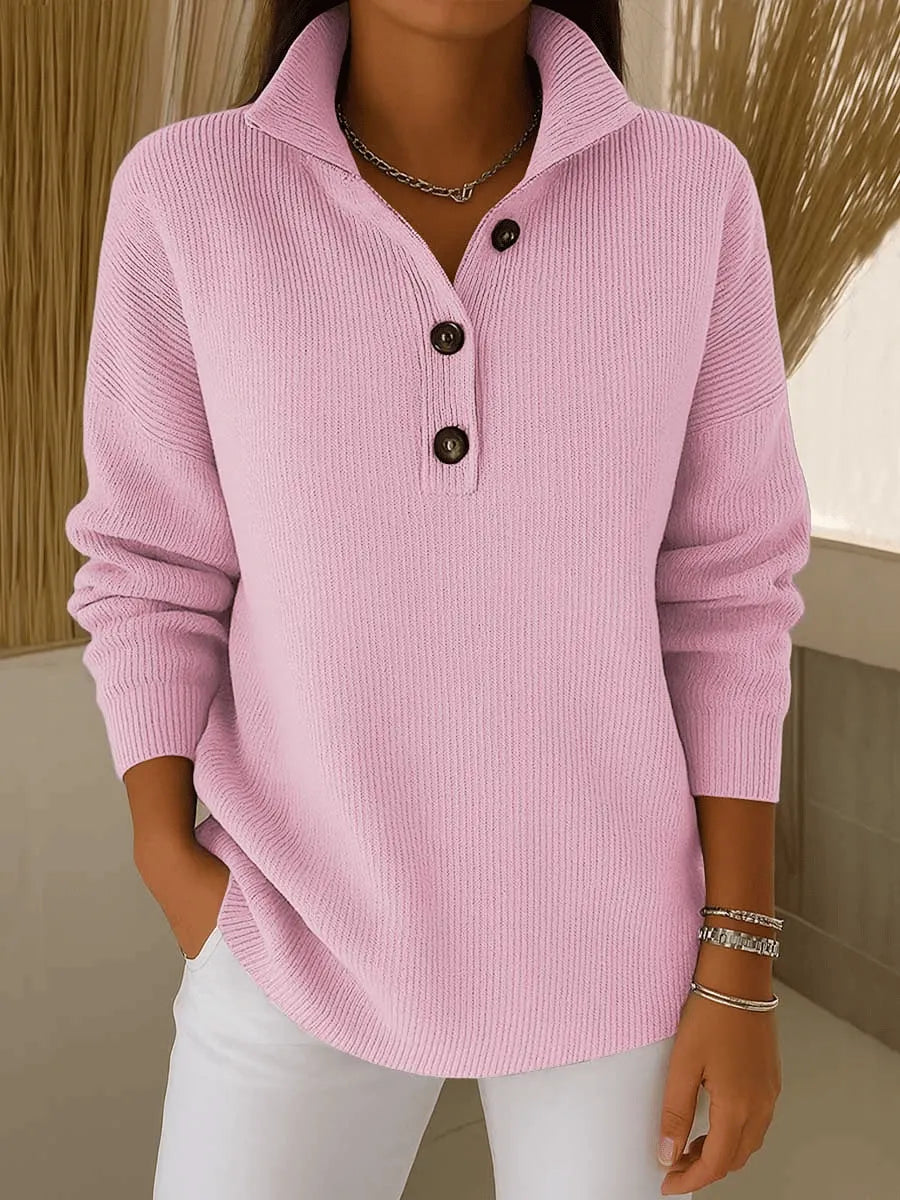 Verolyn jersey polo collar jumper in powder pink