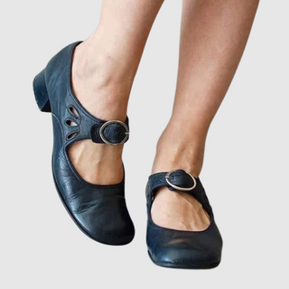 Cutout Buckle Mary Jane Shoes in Blue — VerolynBoutique