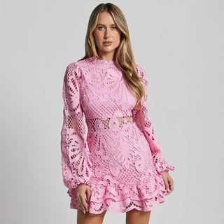 Verolyn - Stand Collar Mini Dress