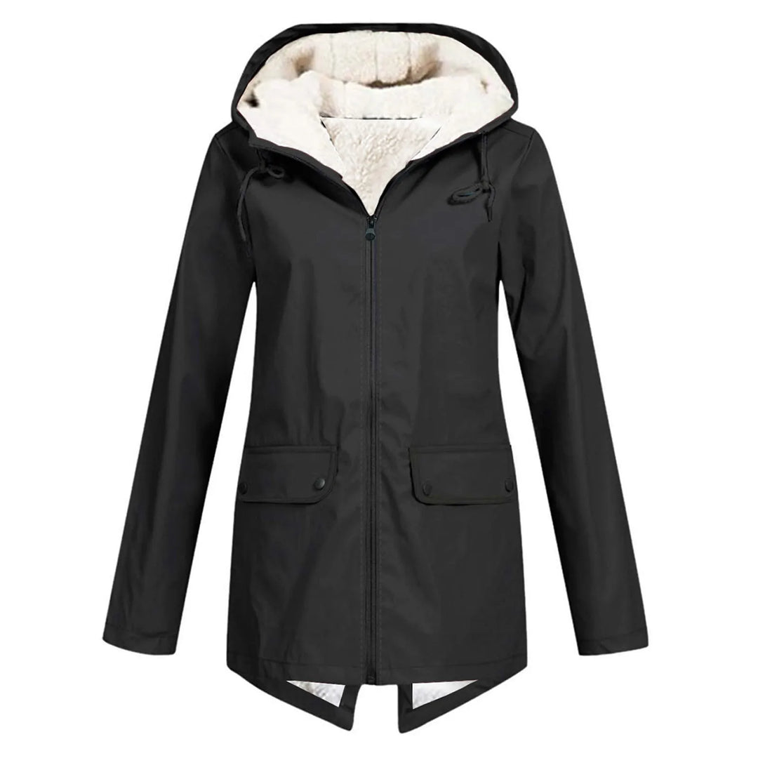 Hooded Waterproof Rain Jacket in Black — VerolynBoutique