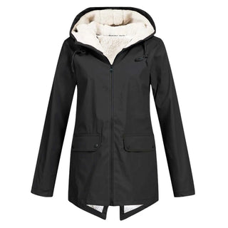 Hooded Waterproof Rain Jacket in Black — VerolynBoutique