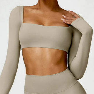 Square Neck Seamless Active Set in Camel — VerolynBoutique