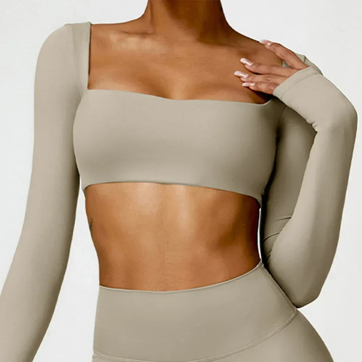 Square Neck Seamless Active Set in Camel — VerolynBoutique