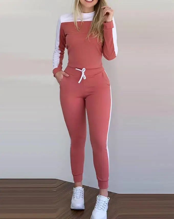 Sporty Jogger Set in Coral — VerolynBoutique