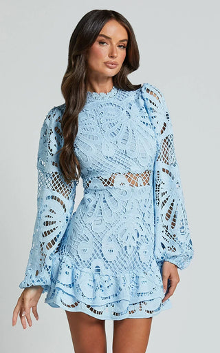 Verolyn - Stand Collar Mini Dress