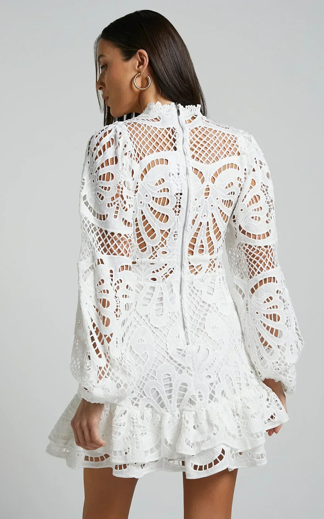 Verolyn - Stand Collar Mini Dress