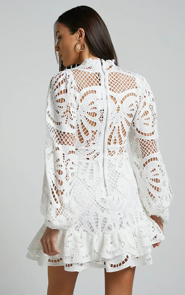 Verolyn - Stand Collar Mini Dress