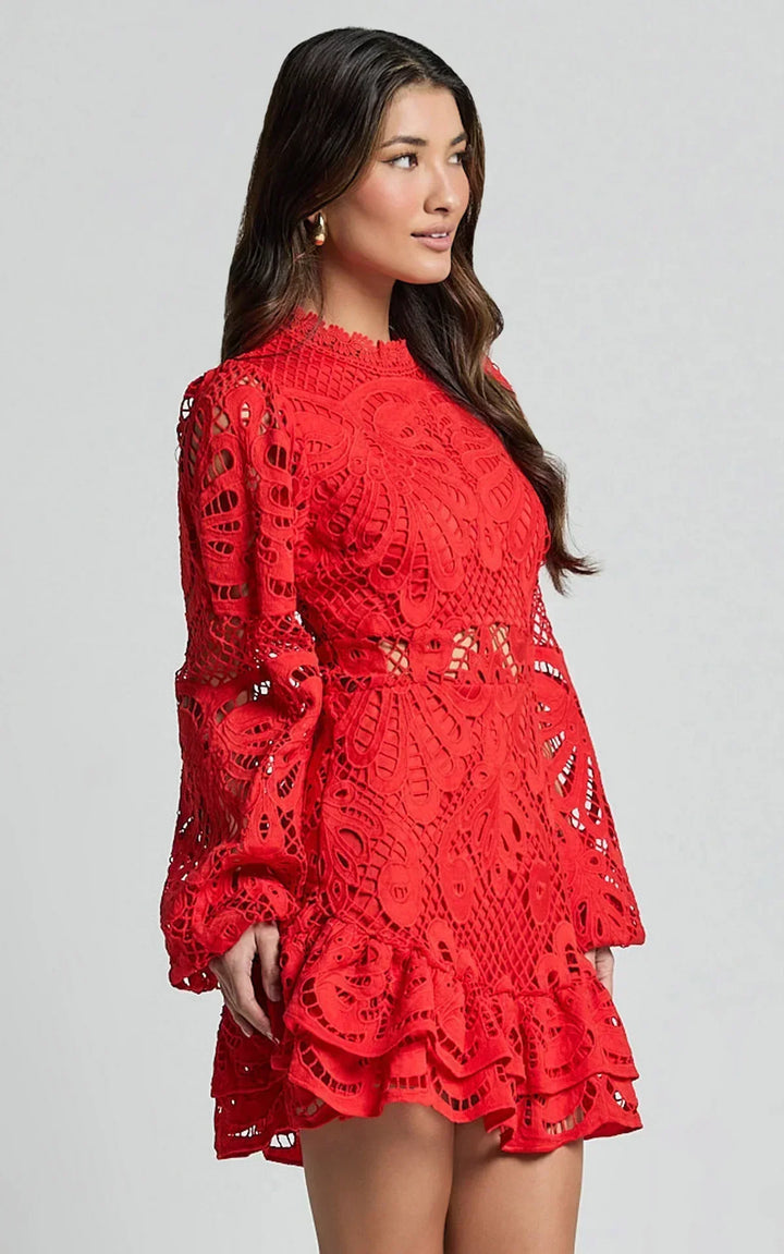 Verolyn - Stand Collar Mini Dress