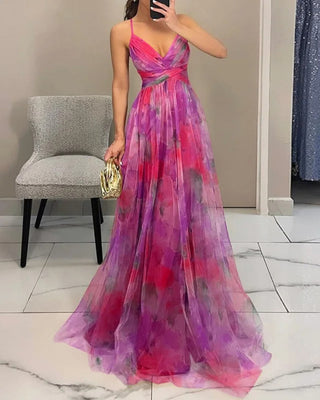 Cut-Out Waist Floral Maxi Dress in Pink — VerolynBoutique