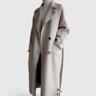 Relaxed Soft Texture Long Coat in Beige — VerolynBoutique