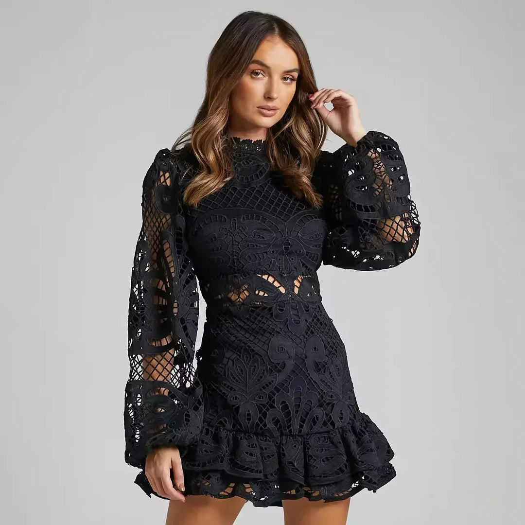 Verolyn - Stand Collar Mini Dress