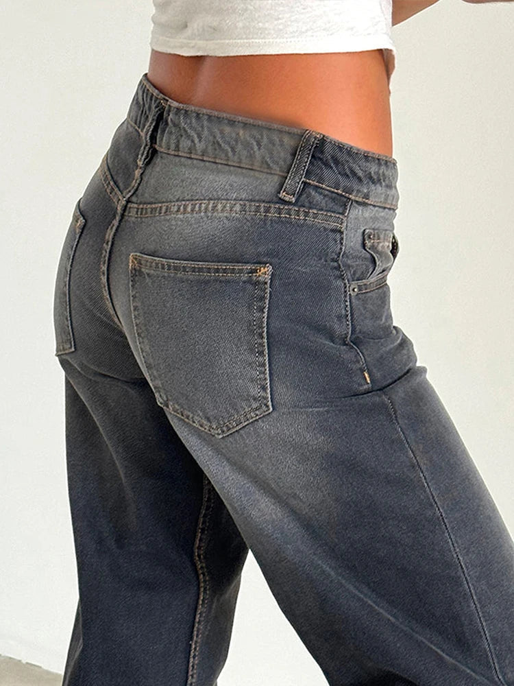 Vintage Wash Baggy Jeans in Grey — VerolynBoutique