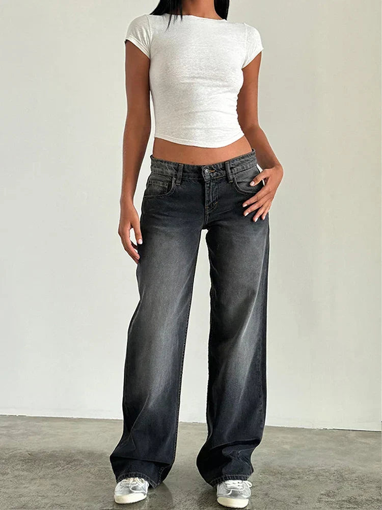 Vintage Wash Baggy Jeans in Grey — VerolynBoutique