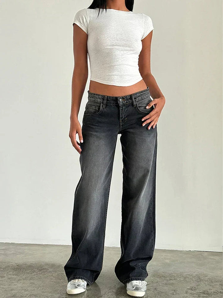 Vintage Wash Baggy Jeans in Grey — VerolynBoutique
