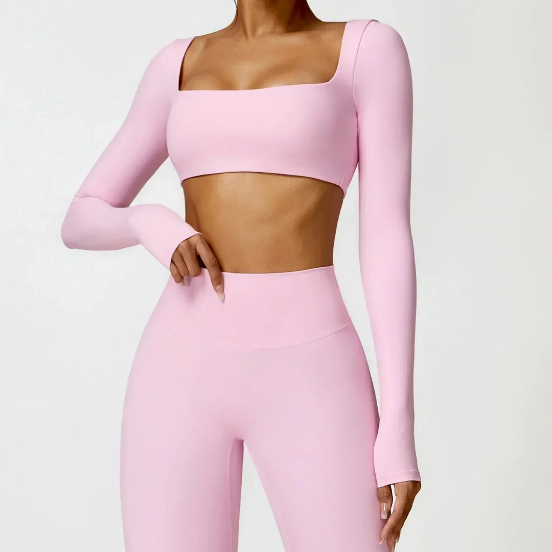 Square Neck Seamless Active Set in Camel — VerolynBoutique