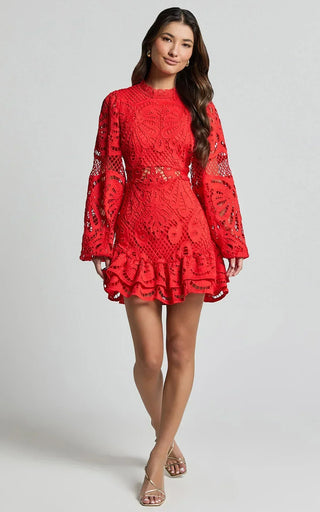 Verolyn - Stand Collar Mini Dress