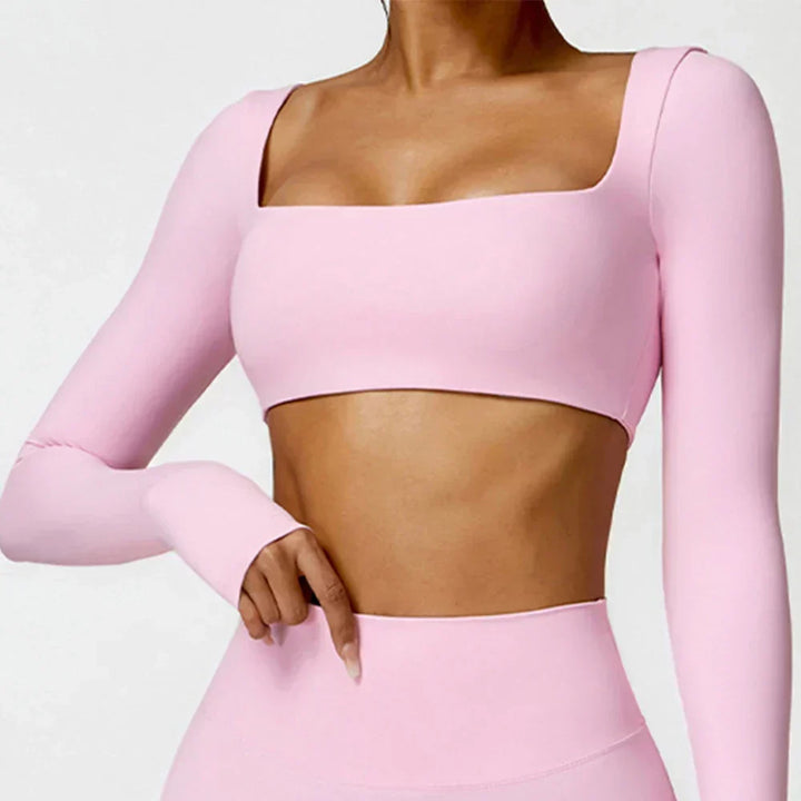 Square Neck Seamless Active Set in Light Pink — VerolynBoutique