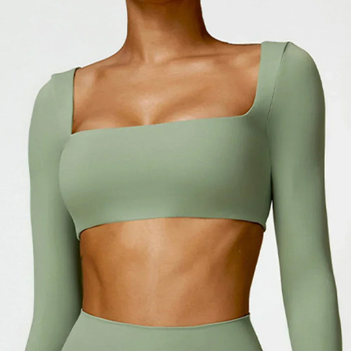 Square Neck Seamless Active Set in Sage — VerolynBoutique