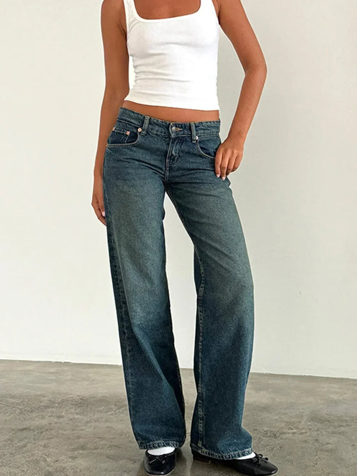 Vintage Wash Baggy Jeans in Washed Blue — VerolynBoutique